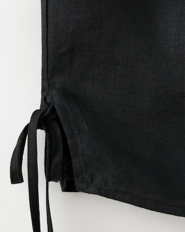 Mango Linen Top With Ties