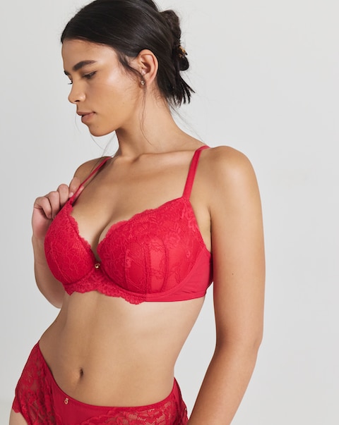 Ann Summers Sexy Lace Plunge Bra Red
