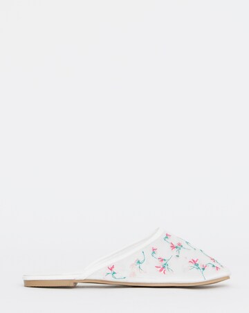 Cherish Embroidered Detail Mules - Wide Fit (E)