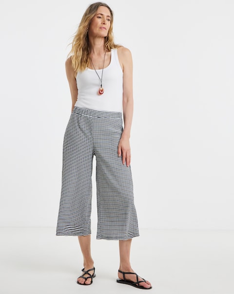 Gingham Jersey Culotte