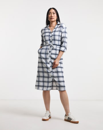 Brushed Check Utility Shirt Dress