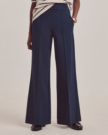 Anthology Navy Ponte Pull On Wide Leg Trouser