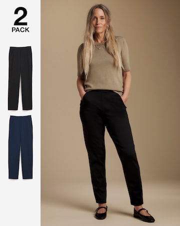 Slimma 2 Pack Pull On Tapered Trousers Extra Short