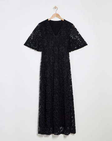 Flounce London Lace Short Sleeve Maxi Dress