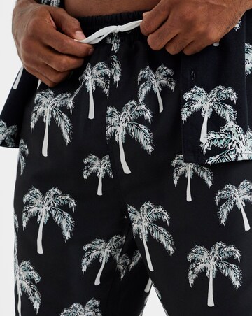 Mono Palm Print Co-Ord Swim Shorts