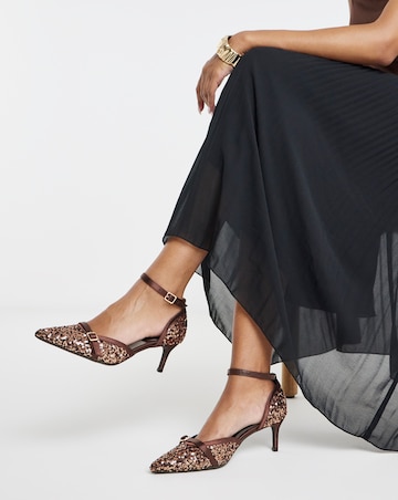 Lilith Sequin Two Part Pointed Heels - Extra Wide Fit (EEE)
