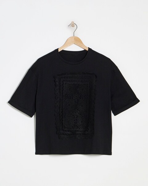 Native Youth Corchet Panel T-shirt