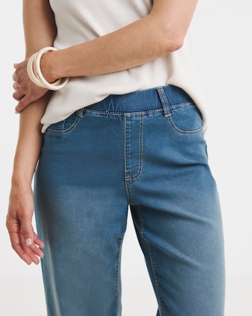 Mid Blue Stretch Wide Leg Jeggings