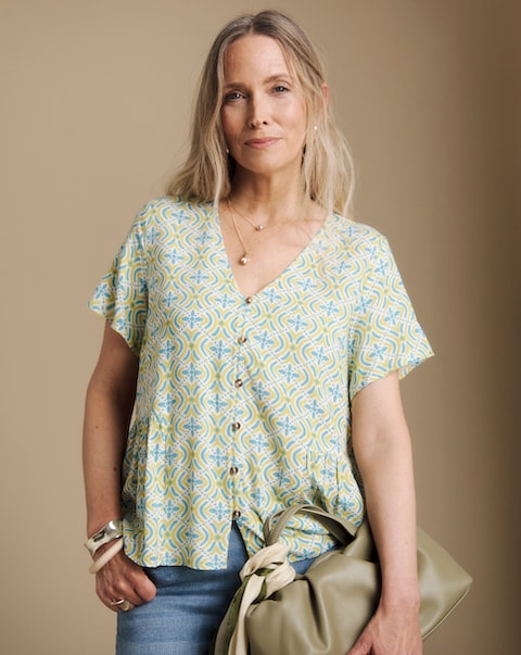 Julipa Printed Button Through Blouse