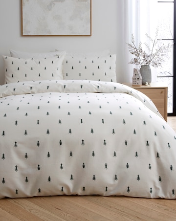 Festive Trees Brushed Cotton Duvet Cover Set