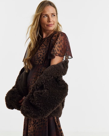 Leopard Print Georgette Tea Dress