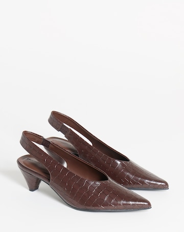 Rina Slingback Pointed Toe Heeled Shoes - Extra Wide Fit (EEE)