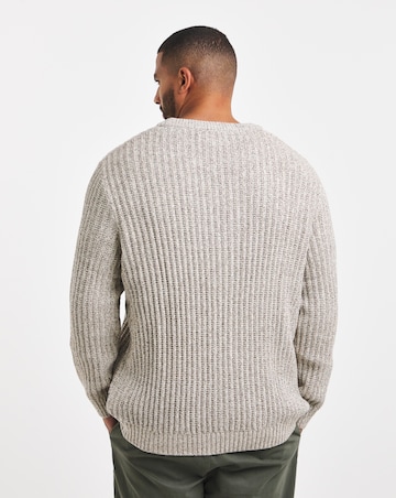 Jack & Jones Jaxon Crew Knit Jumper - Natural