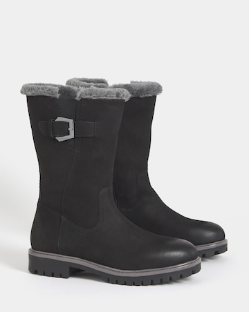 Maryse Faux Fur Trim Flat Calf Boots - Extra Wide Fit (EEE)
