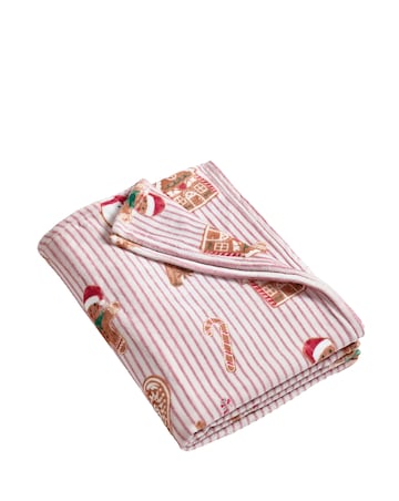 Catherine Lansfield Christmas Gingerbread Striped Throw