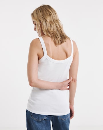 Pure Cotton White Thick Strap Cami Vest