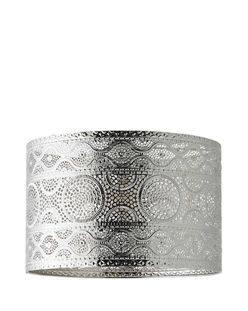 ValueLights Casablanca Moroccan Style Chrome Easy Fit Drum Pendant Shade