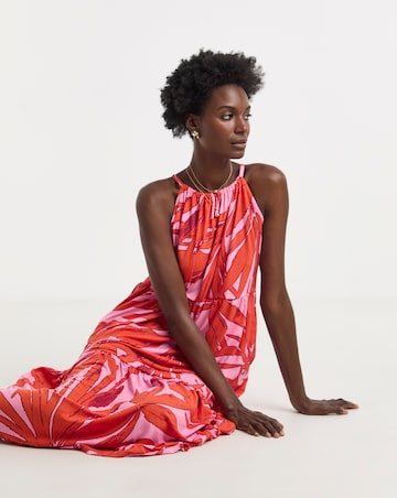 Jersey Halter Neck Maxi Dress