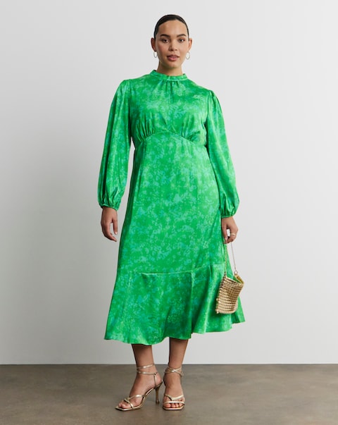 Joanna Hope Satin Jacquard Midi Dress