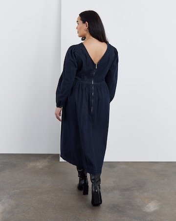 Indigo Denim Midaxi Picnic Dress