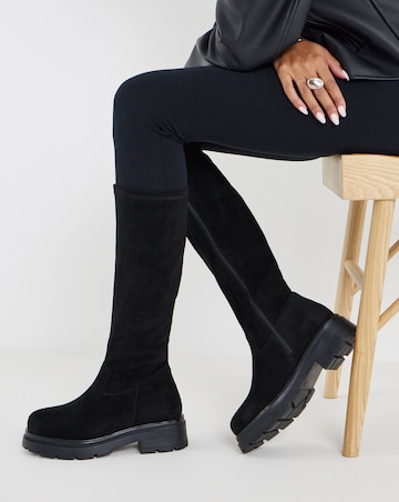 Dulcie Chunky Stretch Knee High Boots - Extra Wide Fit (EEE) & Super Curvy Calf