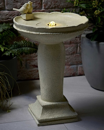 ValueLights Bird Bath Solar Powered Outdoor Water Fountain Feature Garden Light