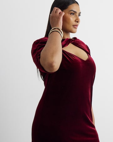 Joanna Hope Velour Twist Front Midi Dress