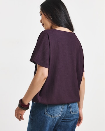 Plum Cape Sleeve Textured Top