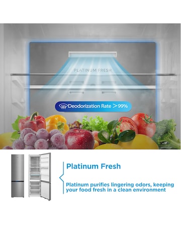 Midea Large Capacity Combi Fridge Freezer - Inox + Installation