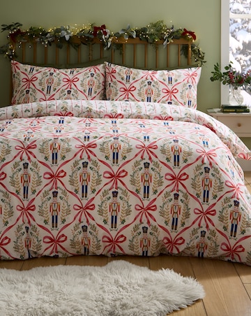 Catherine Lansfield Christmas Nutcracker Bows Duvet Cover Set