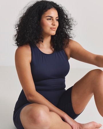 Sports Swim Legsuit High Neck Racer Back