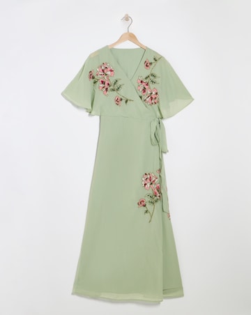 Maya Deluxe Embellished True Wrap Dress