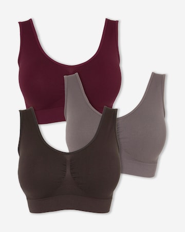 Pretty Secrets (3 Pack) Comfort Tops (Fits A-D) Choc Multi