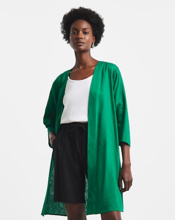 Linen Mix Longline Kimono