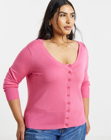 Fine Gauge Scallop Edge Cardigan