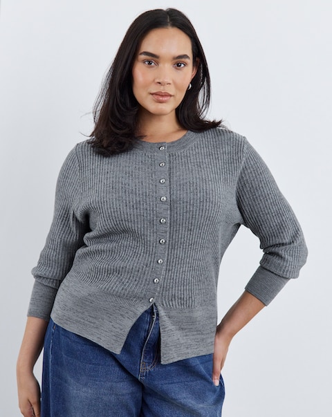 Button Through Cinched Cardigan