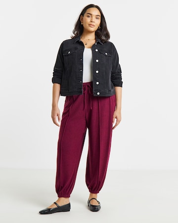 Simply Be Burgundy Brushed Jersey Balloon Leg Trouser