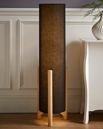 ValueLights Henry Charcoal Midi Floor Lamp