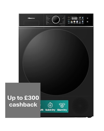 Hisense 3i 9kg KitchenFit Heat Pump Dryer Black