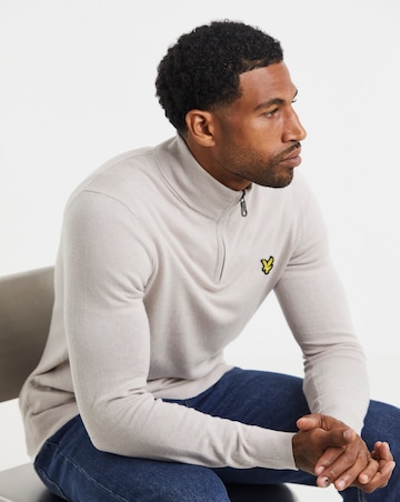 Lyle & Scott Cotton Merino 1/4 Zip Jumper - Cove