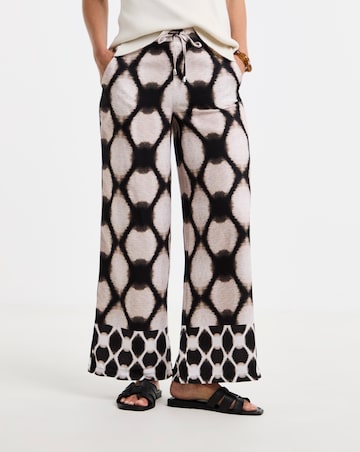 Abstract Herringbone Wide Leg Trouser