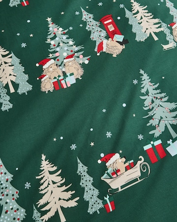 Christmas Hedgehog Cotton Blend Reversible Duvet Cover Set