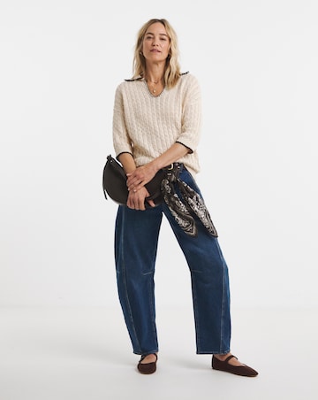 Crochet Short Sleeve Collar Jumper
