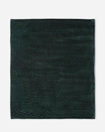 Ribbed Fleece Throw - Forest Green