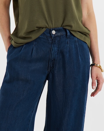 Indigo Wide Leg Jeans with Tencel TM Lyocell