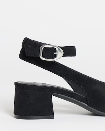 Isabella Ankle Detail Block Heel Pointed Shoes - Wide Fit (E)