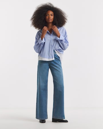 Mid Blue Stretch Wide Leg Weekender Jeggings