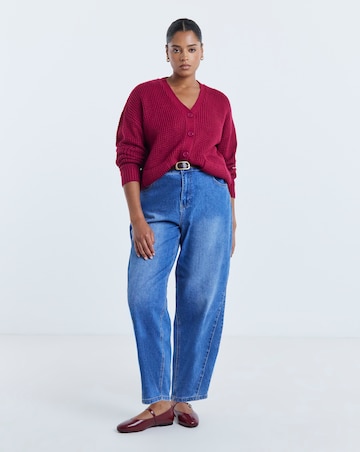 Waffle Knit Boyfriend Cardigan