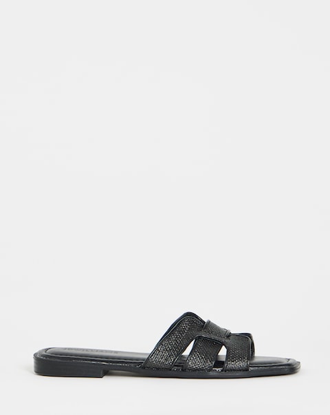 Starlet Woven Mule Sandals - Wide Fit (E)