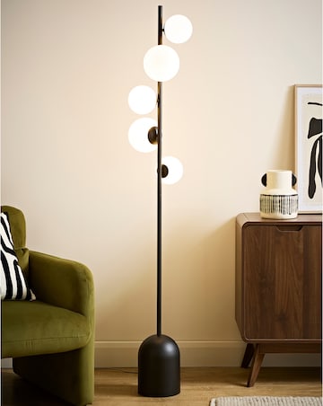 ValueLights Marlow Matte Black Multi Arm Floor Lamp
